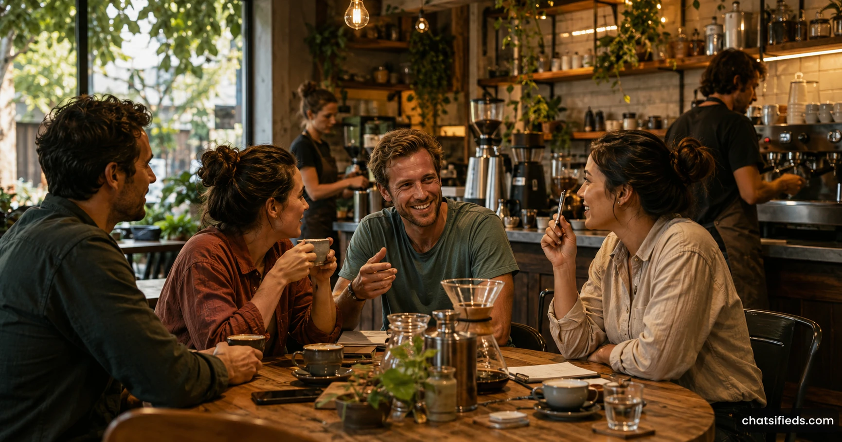 Illustrated Australian coffee scene for Artificer Coffee