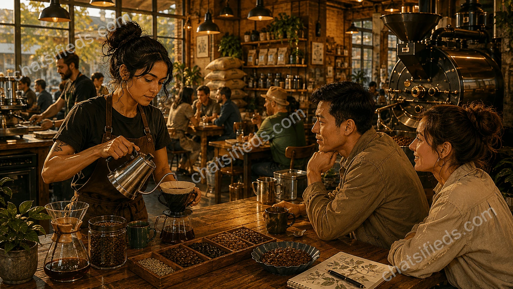 Illustrated Australian coffee scene for Bean Culture