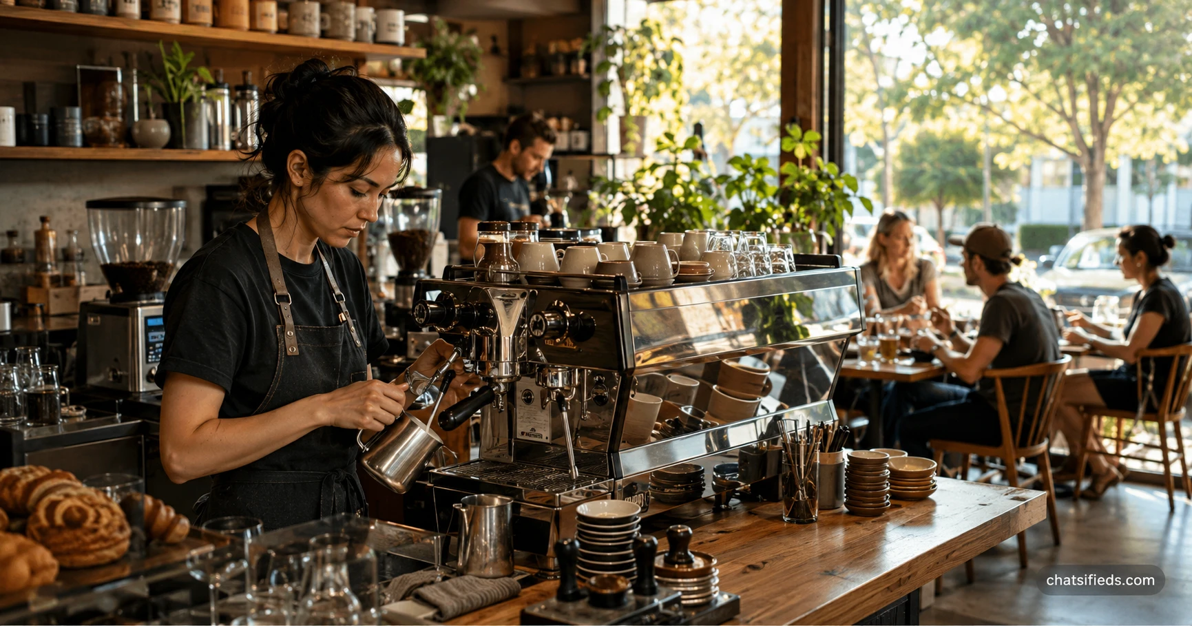 Illustrated Australian coffee scene for Blackstar Coffee Roasters