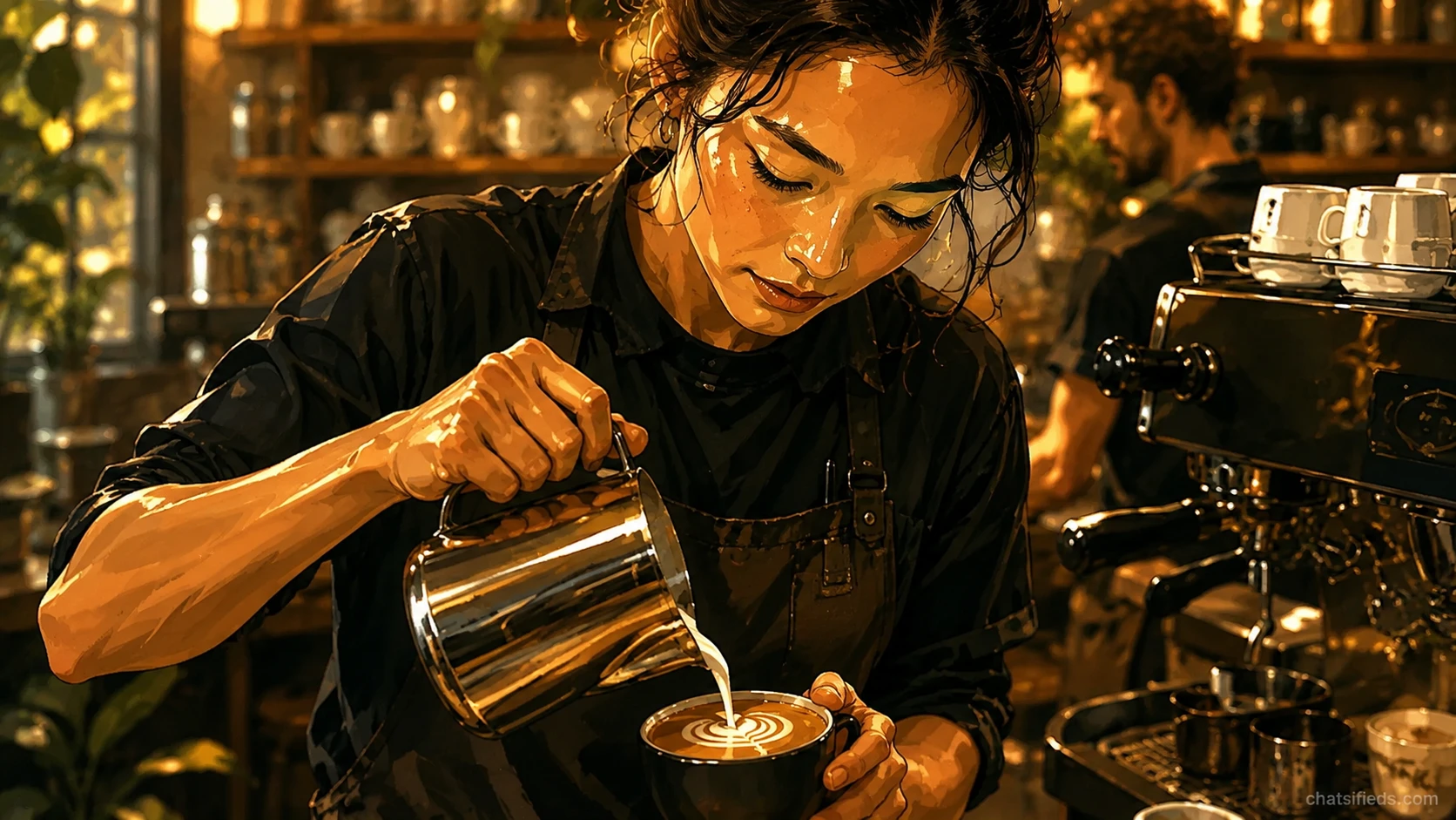 Illustrated Australian coffee scene for Dawn Patrol Coffee