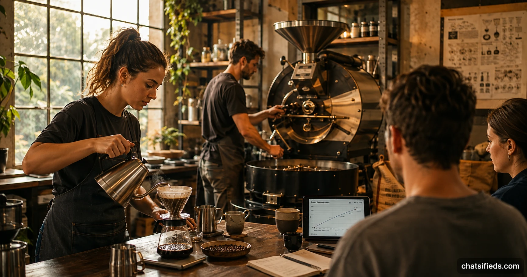 Illustrated Australian coffee scene for Market Lane