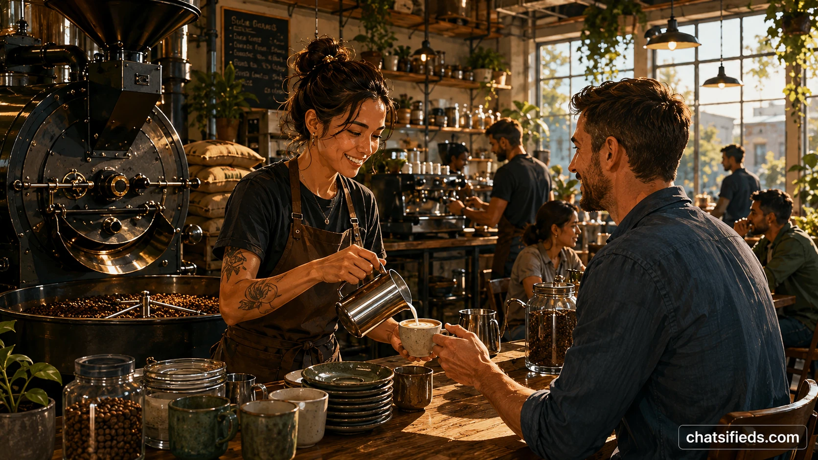 Illustrated Australian coffee scene for Mecca Coffee
