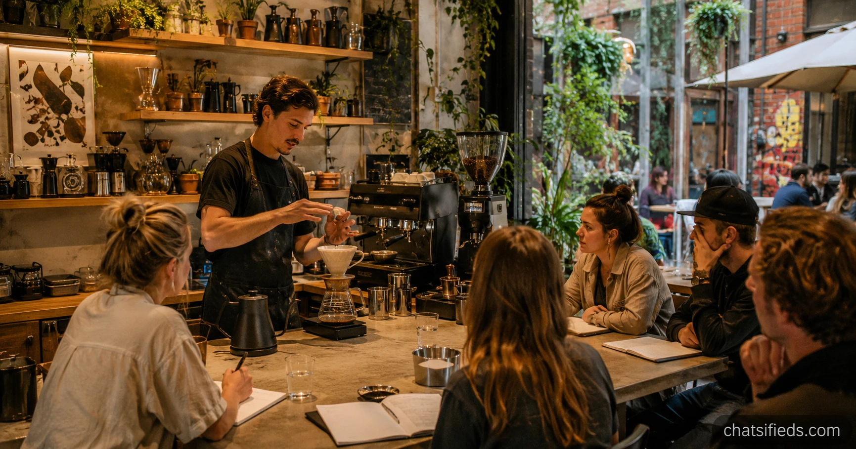 Illustrated Australian coffee scene for ONA Coffee