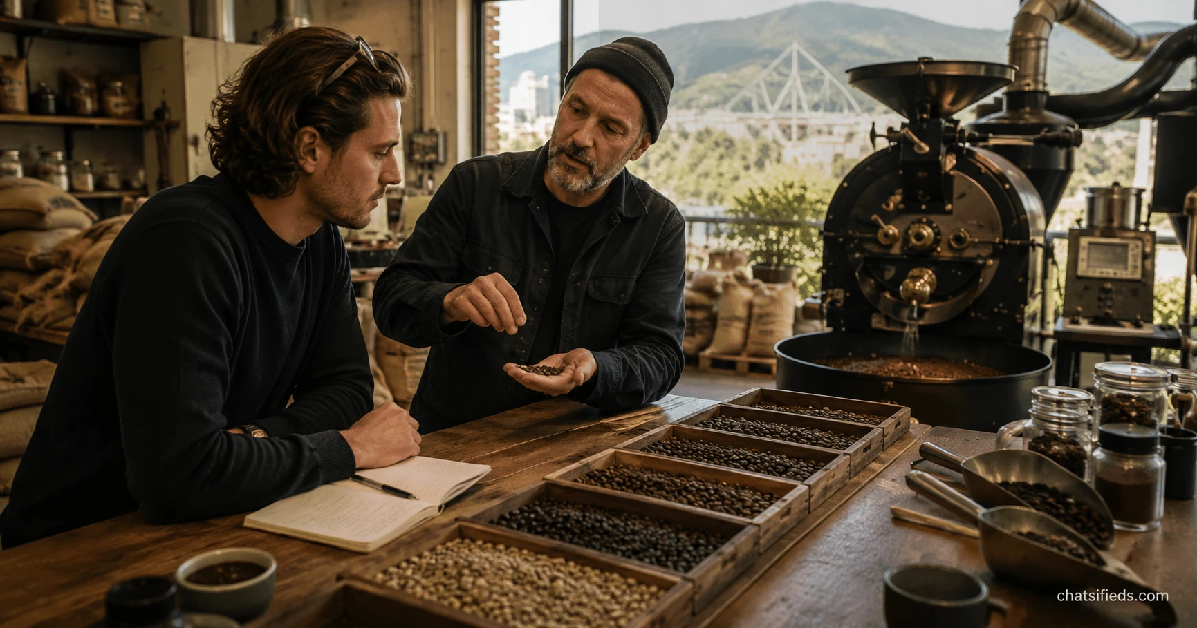 Illustrated Australian coffee scene for Passport Specialty Coffee