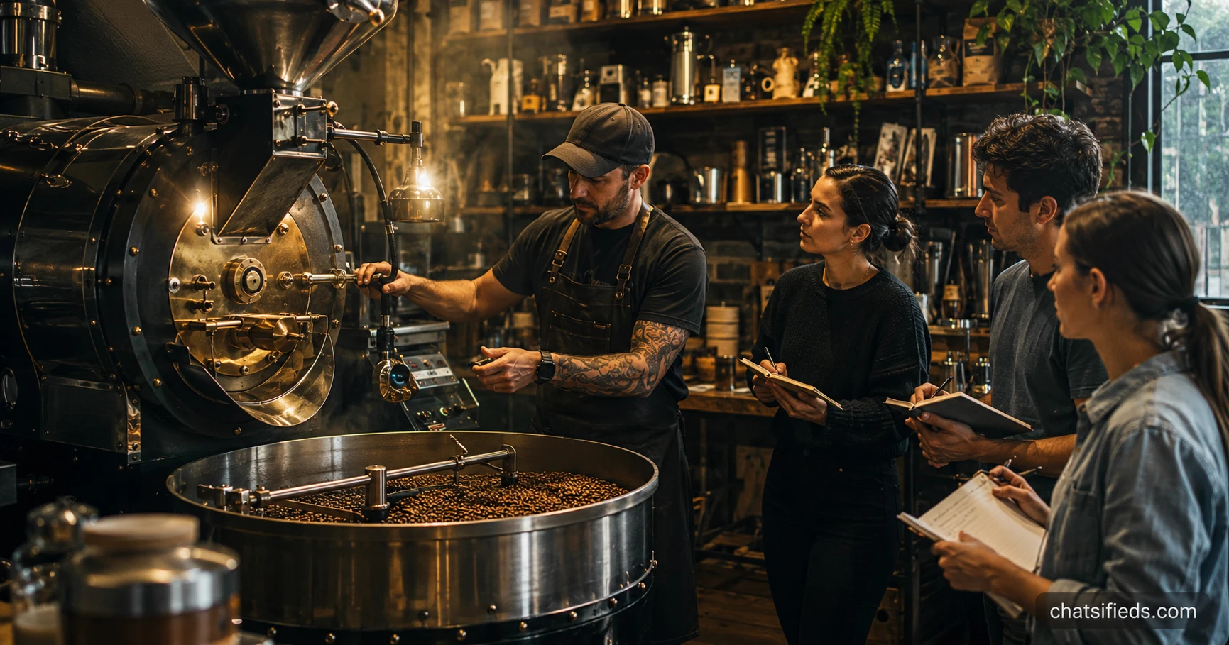Illustrated Australian coffee scene for Redbrick Coffee